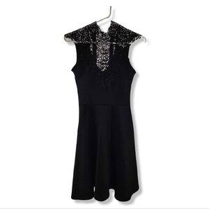 CHARLOTTE Russe Black Lace Halter Top Dress Y2K
